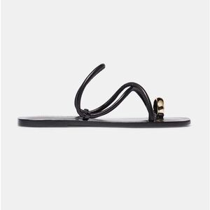 Emme Parsons Laurie Black Nappa Sandals EU 38 Minimal Luxury Flat